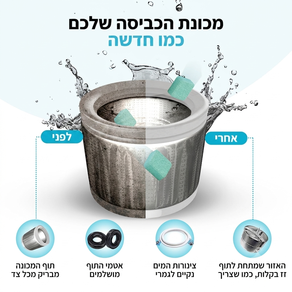 טבליות לניקוי מכונת הכביסה מבית Romera