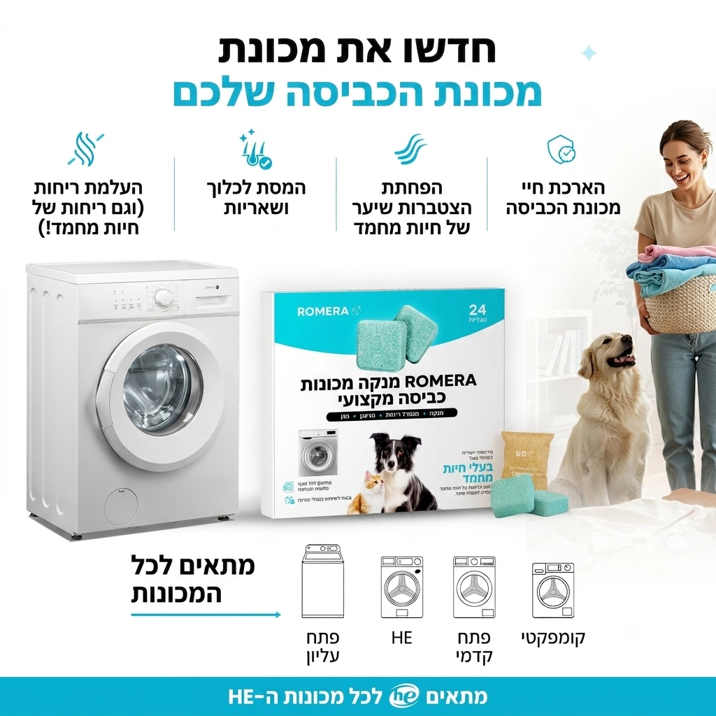 טבליות לניקוי מכונת הכביסה מבית Romera