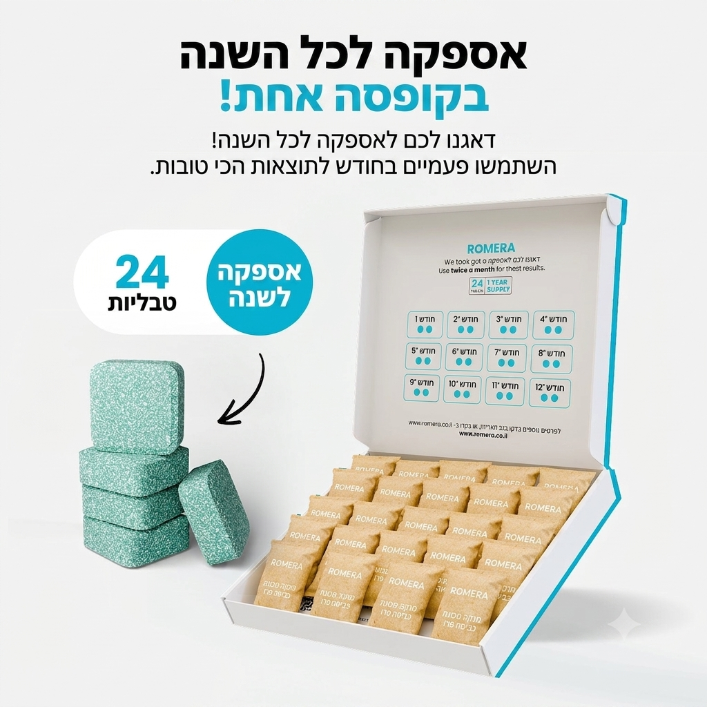 טבליות לניקוי מכונת הכביסה מבית Romera
